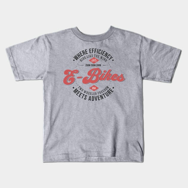 E Bike Adventure Kids T-Shirt by SWITPaintMixers